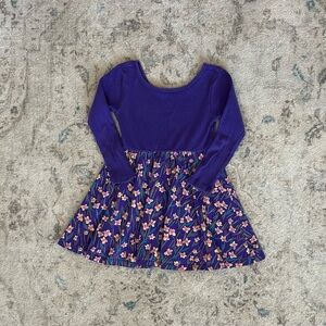Tea Collection purple floral long sleeve ballet dress